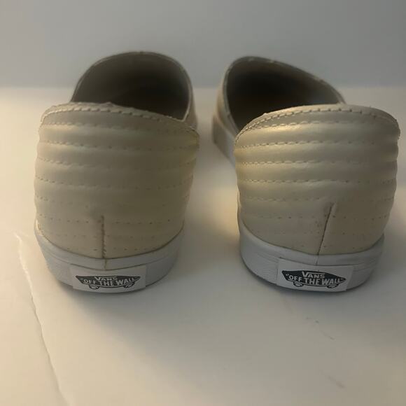 Vans Women's Slip On Skimmer Moto Leather Birch Casual 5 NIB New - Picture 4 of 9